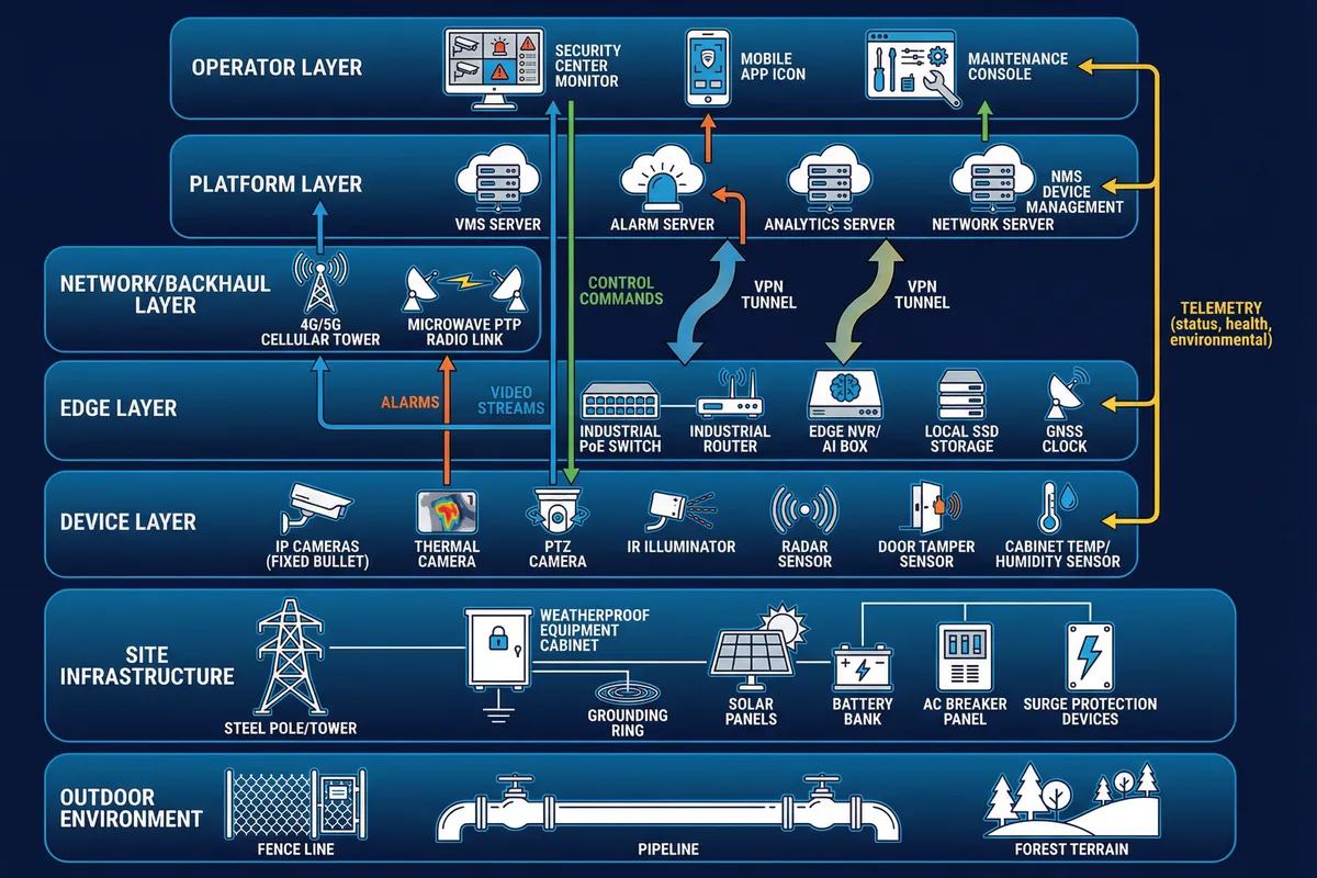 Overall unattended monitoring point architecture